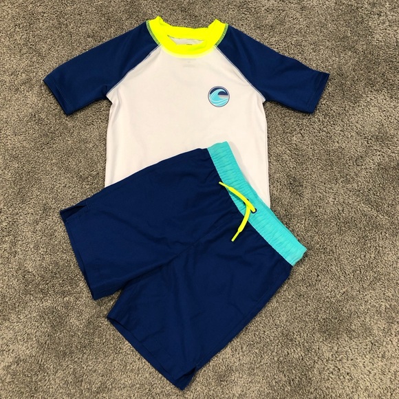 The Children's Place Other - Boys Bathing Suit Swim Shorts & Matching Rash Guard Top In Size 4T & 5T Like New